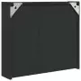 Armadietto Bagno con Specchio e LED Nero 60x13x52 cm