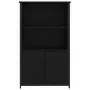 Credenza Nera 62x32x103,5 cm in Legno Multistrato