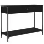 Tavolino Consolle Nero 100x34,5x75 cm in Legno Multistrato