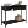 Tavolino Consolle Nero 100x34,5x75 cm in Legno Multistrato