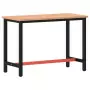 Banco da Lavoro 115x55x81,5 cm Legno Massello Faggio e Metallo