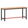 Banco da Lavoro 180x55x81,5 cm Legno Massello Faggio e Metallo