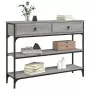 Tavolino Consolle Grigio Sonoma 100x25x75cm Legno Multistrato