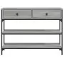 Tavolino Consolle Grigio Sonoma 100x25x75cm Legno Multistrato