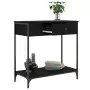 Tavolino Consolle Nero 75x34,5x75 cm in Legno Multistrato