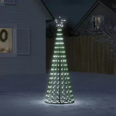 Illuminazione Albero Natale a Cono 275LED Bianco Freddo 180cm