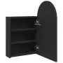 Armadietto Bagno con Specchio e LED ad Arco Nero 42x13x70 cm