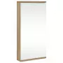 Armadietto Angolare con Specchio da Bagno Rovere 30x24x60 cm