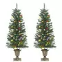 Alberi di Natale Artificiali 2 pz 100 LED Verde e Bianco 120 cm