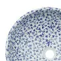 Lavabo da Appoggio Bianco e Blu Rotondo Φ41x14 cm Ceramica