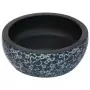 Lavabo da Appoggio Nero e Blu Rotondo Φ41x14 cm Ceramica