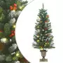 Alberi di Natale Artificiali 2 pz 100 LED Verde e Bianco 120 cm