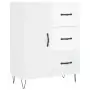 Credenza Bianco Lucido 69,5x34x180 cm in Legno Multistrato