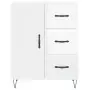 Credenza Bianco Lucido 69,5x34x180 cm in Legno Multistrato