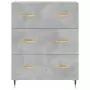 Credenza Grigio Cemento 69,5x34x180 cm in Legno Multistrato