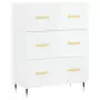 Credenza Bianco Lucido 69,5x34x180 cm in Legno Multistrato