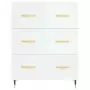 Credenza Bianco Lucido 69,5x34x180 cm in Legno Multistrato