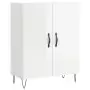 Credenza Bianco Lucido 69,5x34x180 cm in Legno Multistrato