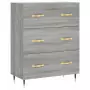 Credenza Grigio Sonoma 69,5x34x180 cm in Legno Multistrato