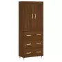 Credenza Rovere Marrone 69,5x34x180 cm in Legno Multistrato