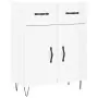 Credenza Bianco Lucido 69,5x34x180 cm in Legno Multistrato