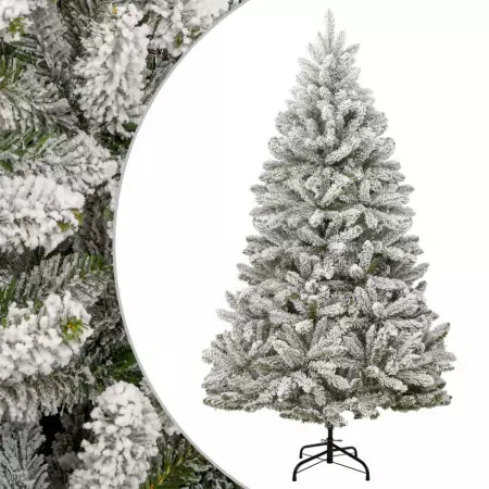 Albero Natale Artificiale Incernierato con Neve Fioccata 240 cm