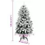 Albero Natale Artificiale Incernierato con Neve Fioccata 120 cm