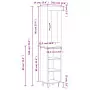 Credenza 34,5x34x180 cm in Legno Multistrato Bianco Lucido