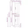 Credenza 34,5x34x180 cm in Legno Multistrato Bianco Lucido