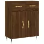 Credenza Rovere Marrone 69,5x34x180 cm in Legno Multistrato