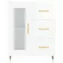 Credenza Bianco Lucido 69,5x34x180 cm in Legno Multistrato