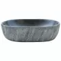 Lavabo da Appoggio Nero e Grigio Ovale 47x33x13 cm Ceramica