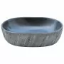 Lavabo da Appoggio Nero e Grigio Ovale 47x33x13 cm Ceramica