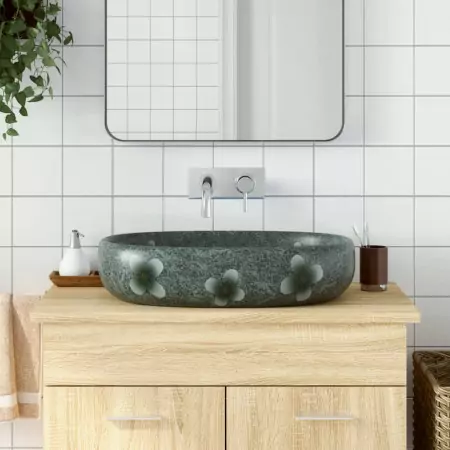 Lavabo da Appoggio Blu Ovale 59x40x14 cm Ceramica