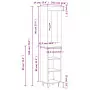 Credenza Rovere Marrone 34,5x34x180 cm in Legno Multistrato