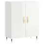 Credenza Bianco Lucido 69,5x34x180 cm in Legno Multistrato