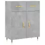 Credenza Grigio Cemento 69,5x34x180 cm in Legno Multistrato