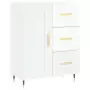 Credenza Bianco Lucido 69,5x34x180 cm in Legno Multistrato