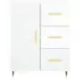 Credenza Bianco Lucido 69,5x34x180 cm in Legno Multistrato