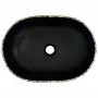 Lavabo da Appoggio Nero e Blu Ovale 47x33x13 cm Ceramica