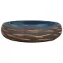 Lavabo da Appoggio Marrone e Blu Ovale 59x40x15 cm Ceramica