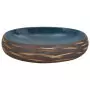 Lavabo da Appoggio Marrone e Blu Ovale 59x40x15 cm Ceramica