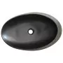 Lavabo da Appoggio Grigio e Nero Ovale 59x40x14 cm Ceramica