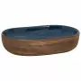 Lavabo da Appoggio Marrone e Blu Ovale 59x40x14 cm Ceramica