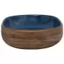 Lavabo da Appoggio Marrone e Blu Ovale 59x40x14 cm Ceramica