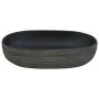 Lavabo da Appoggio Grigio e Nero Ovale 59x40x14 cm Ceramica