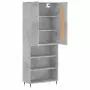 Credenza Grigio Cemento 69,5x34x180 cm in Legno Multistrato