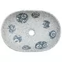 Lavabo da Appoggio Grigio e Blu Ovale 47x33x13 cm Ceramica