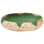 Lavabo da Appoggio Verde e Marrone Ovale 59x40x15 cm Ceramica