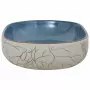 Lavabo da Appoggio Sabbia e Blu Ovale 59x40x14 cm Ceramica